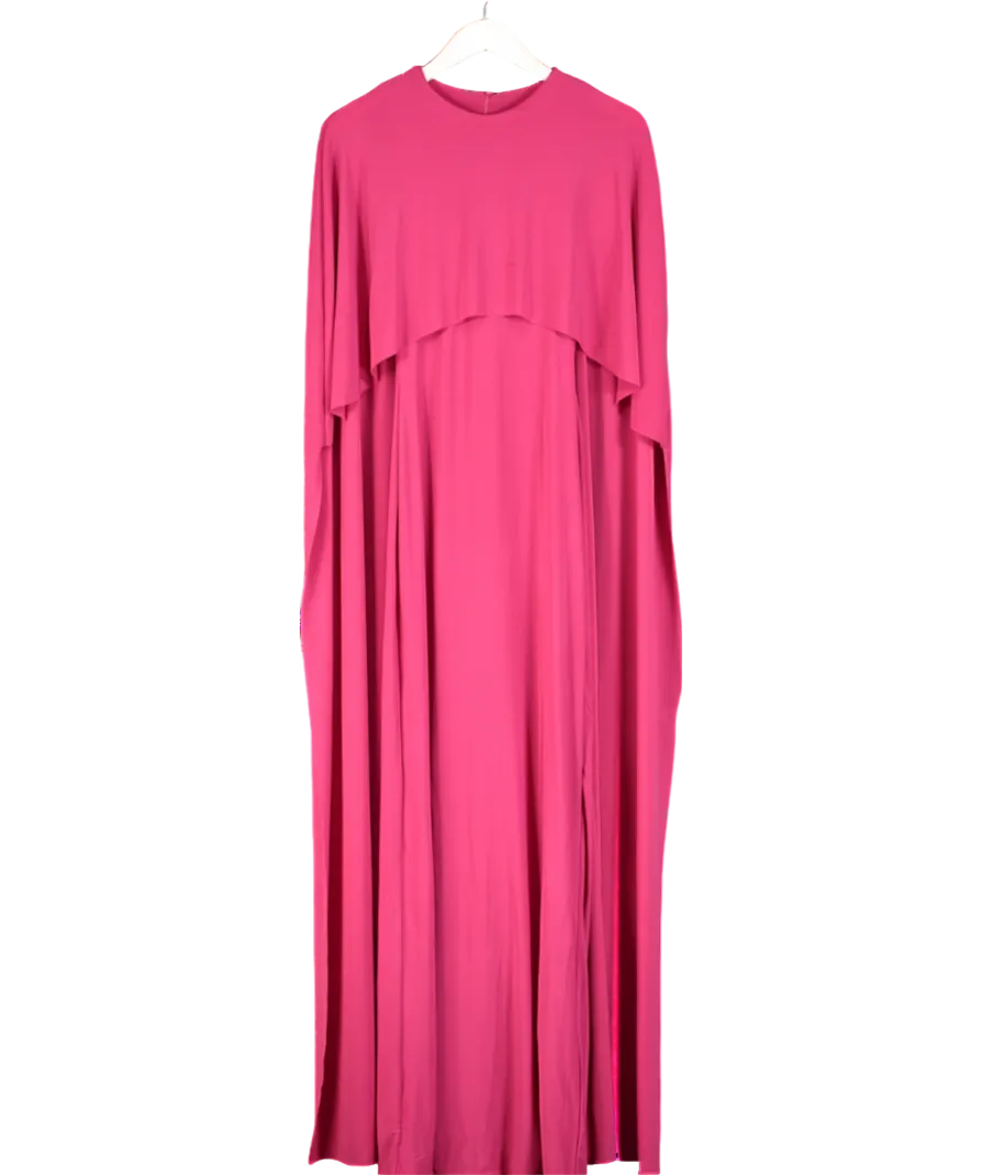 Club L Padma Pink Draped Maxi Dress With Cape Sleeves UK 6