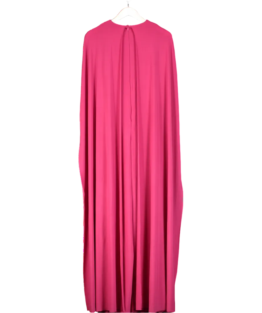 Club L Padma Pink Draped Maxi Dress With Cape Sleeves UK 6