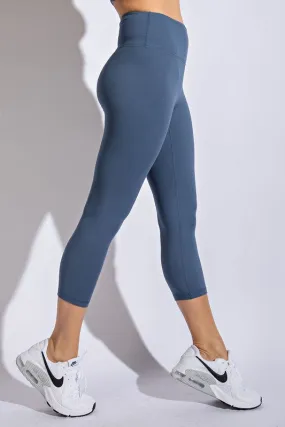 Cobalt Stretch Capri Yoga Leggings