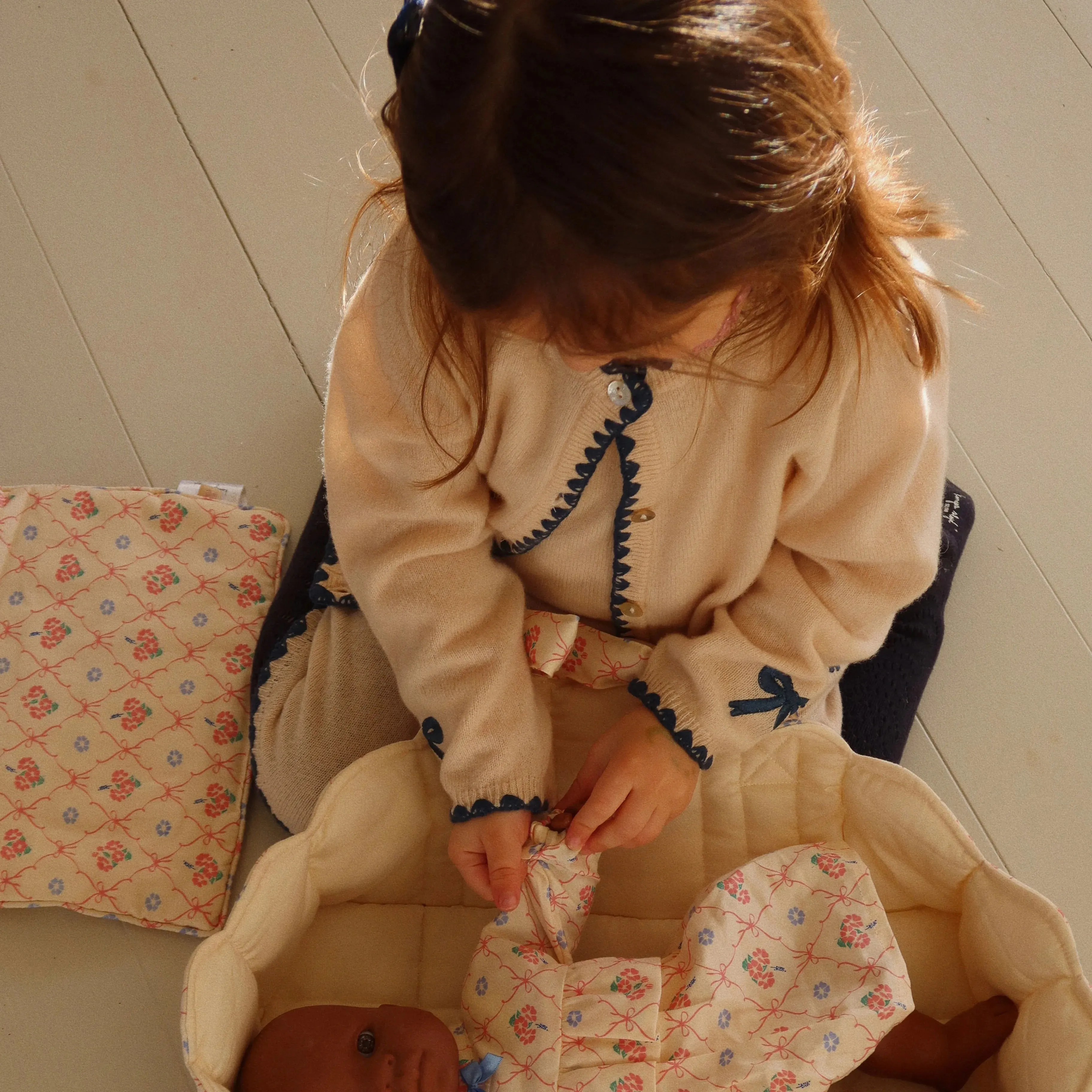 Collette Embroidered Bow Knit Cardigan