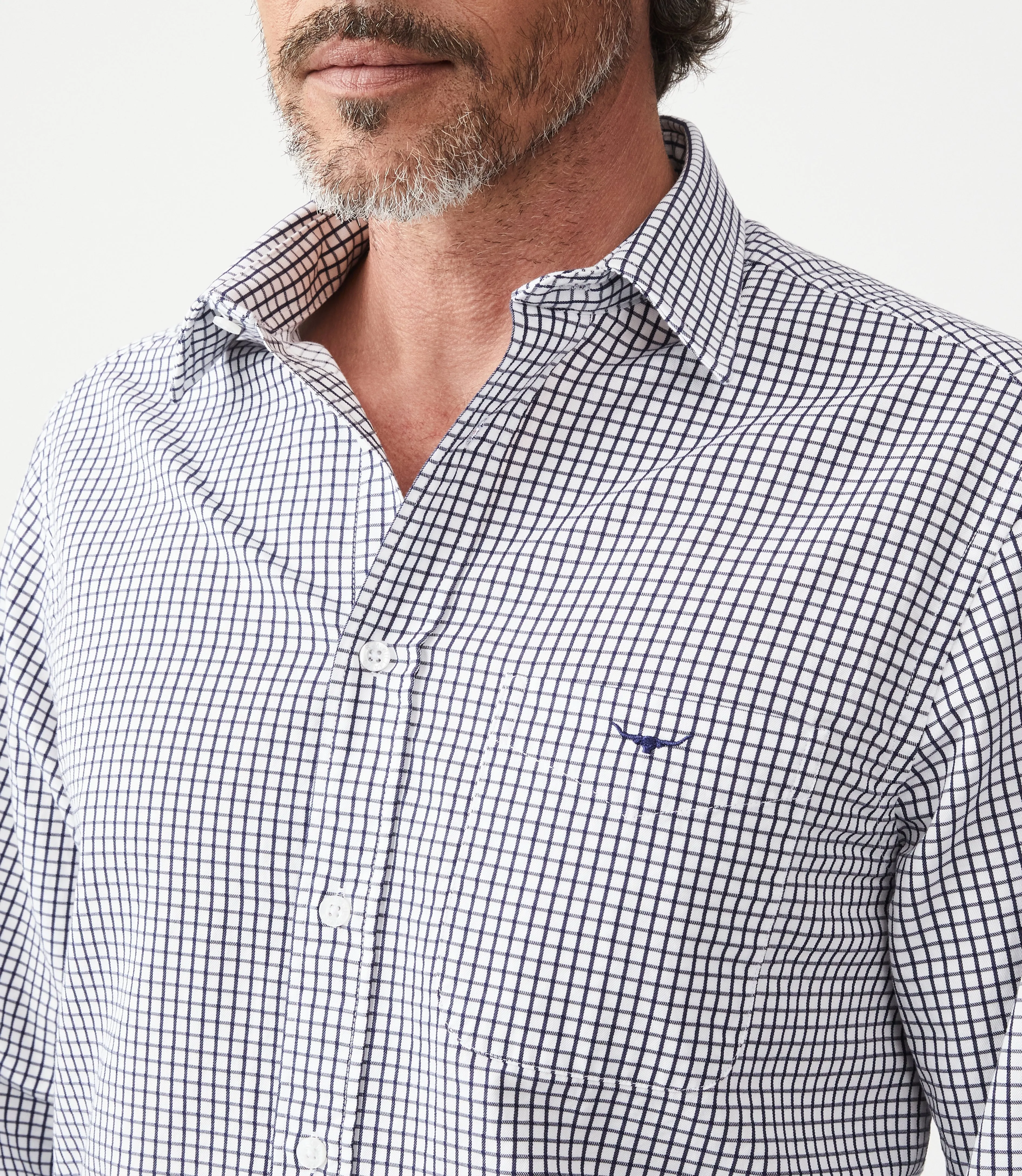 Collins Shirt - Navy/White