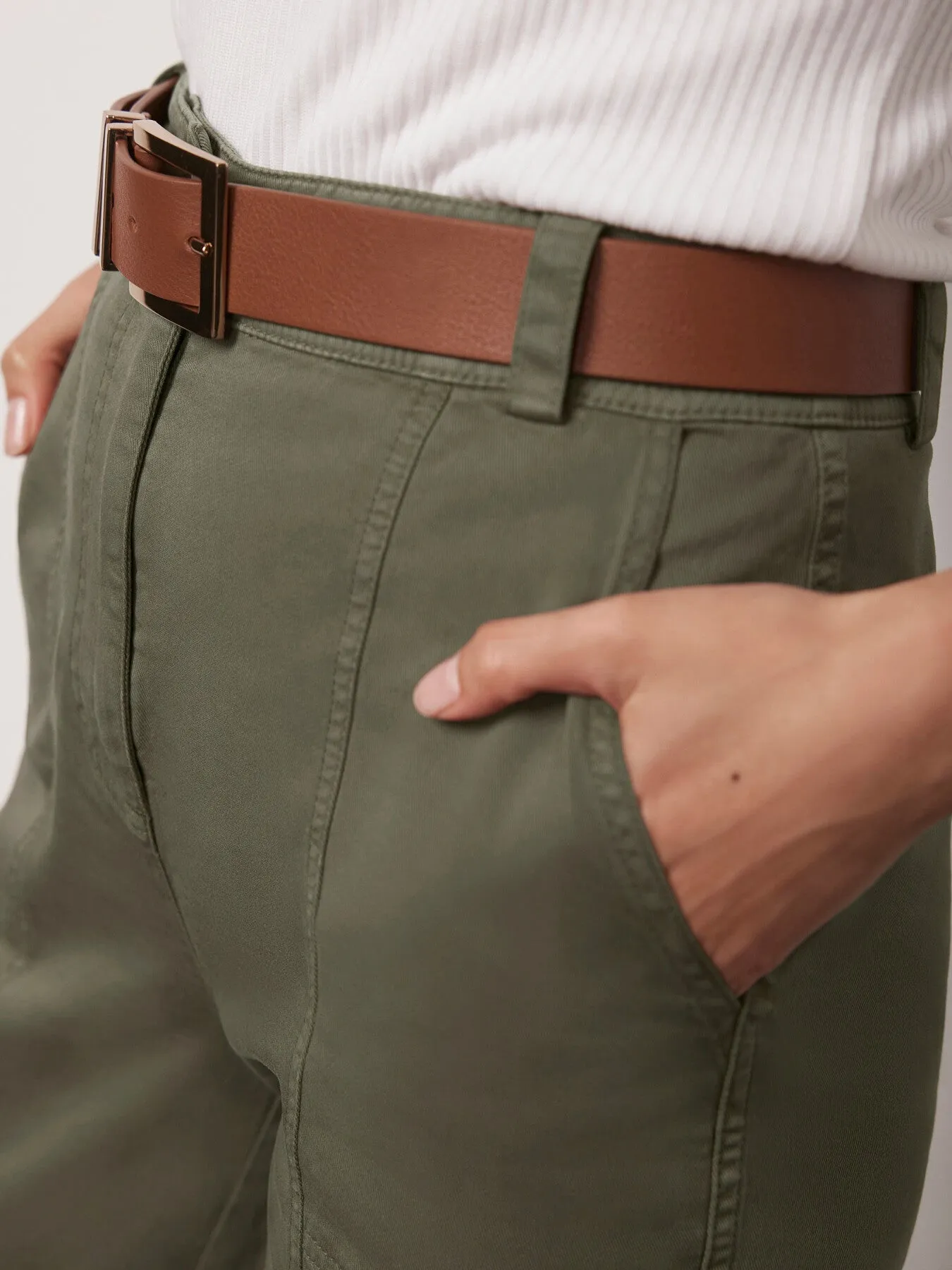 Cotton Blend Tapered Chinos