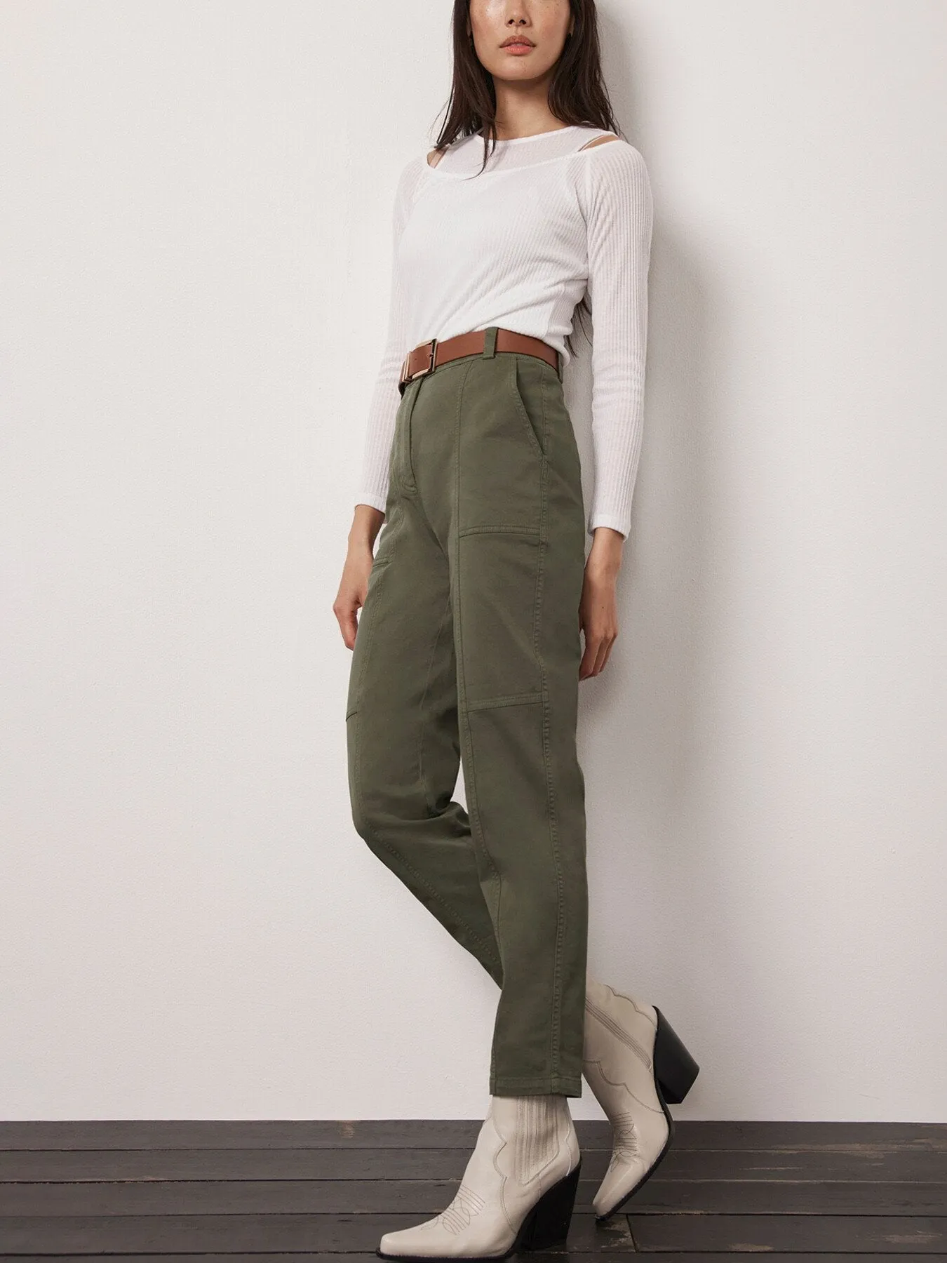 Cotton Blend Tapered Chinos