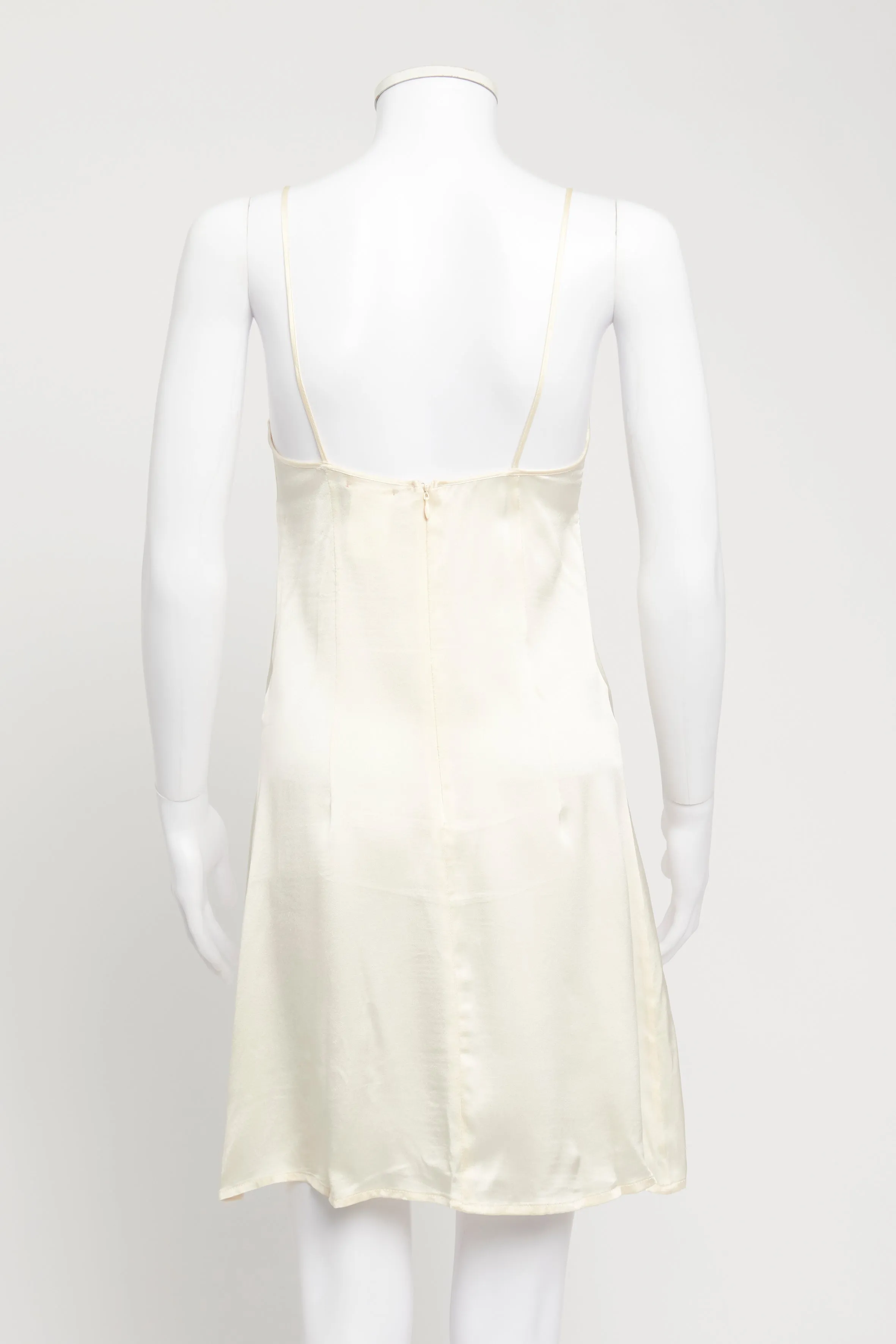 Cream Silk Preowned Cami Slip Dress
