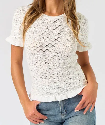 Crochet Sweater Top - Ivory