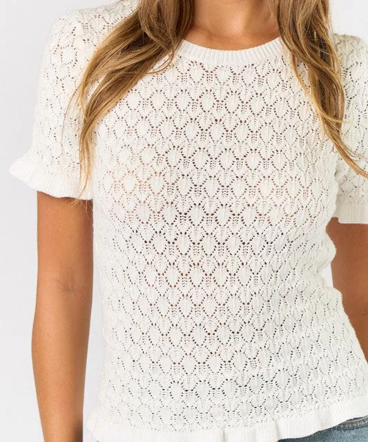 Crochet Sweater Top - Ivory