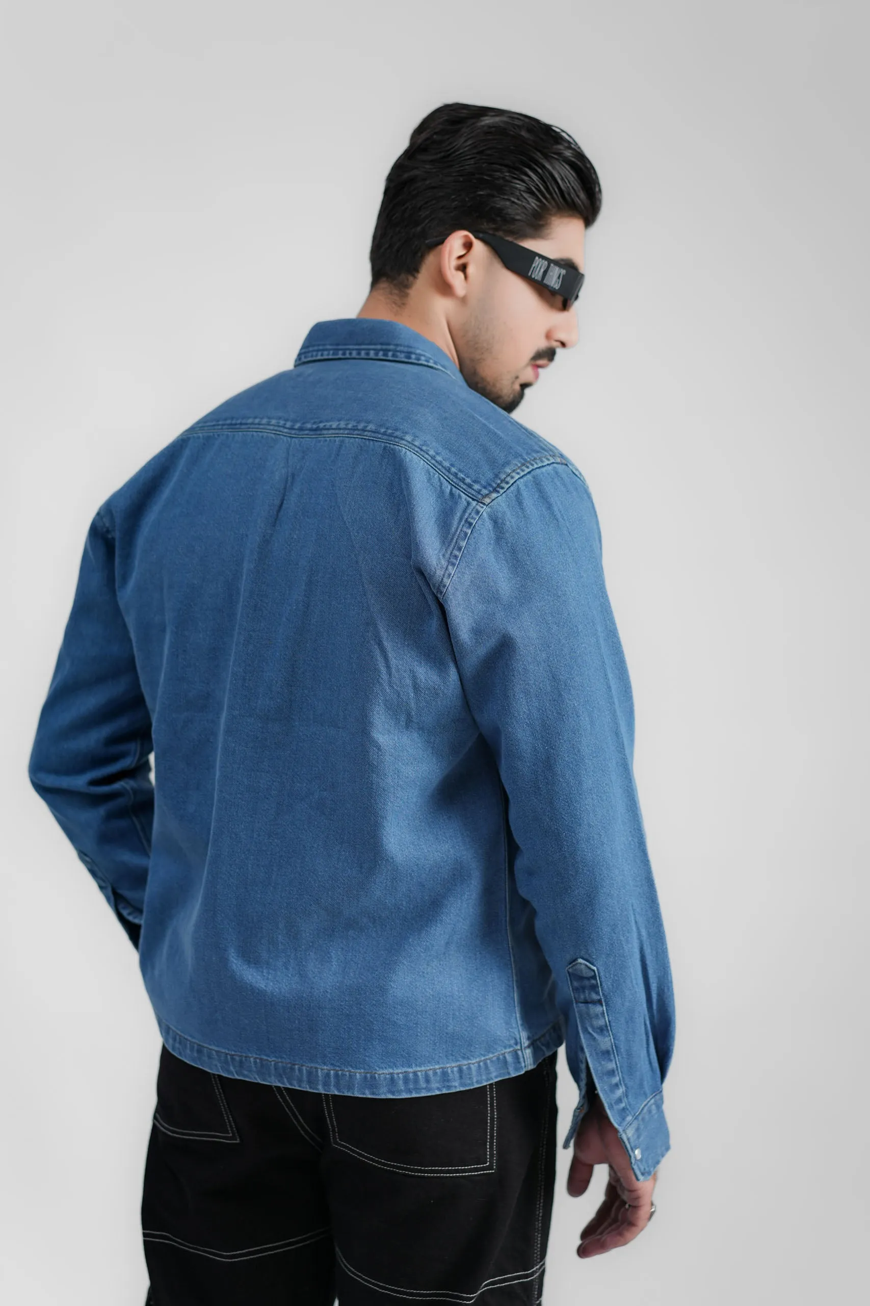 Cropped Denim Shirt DP Blue (DS04)