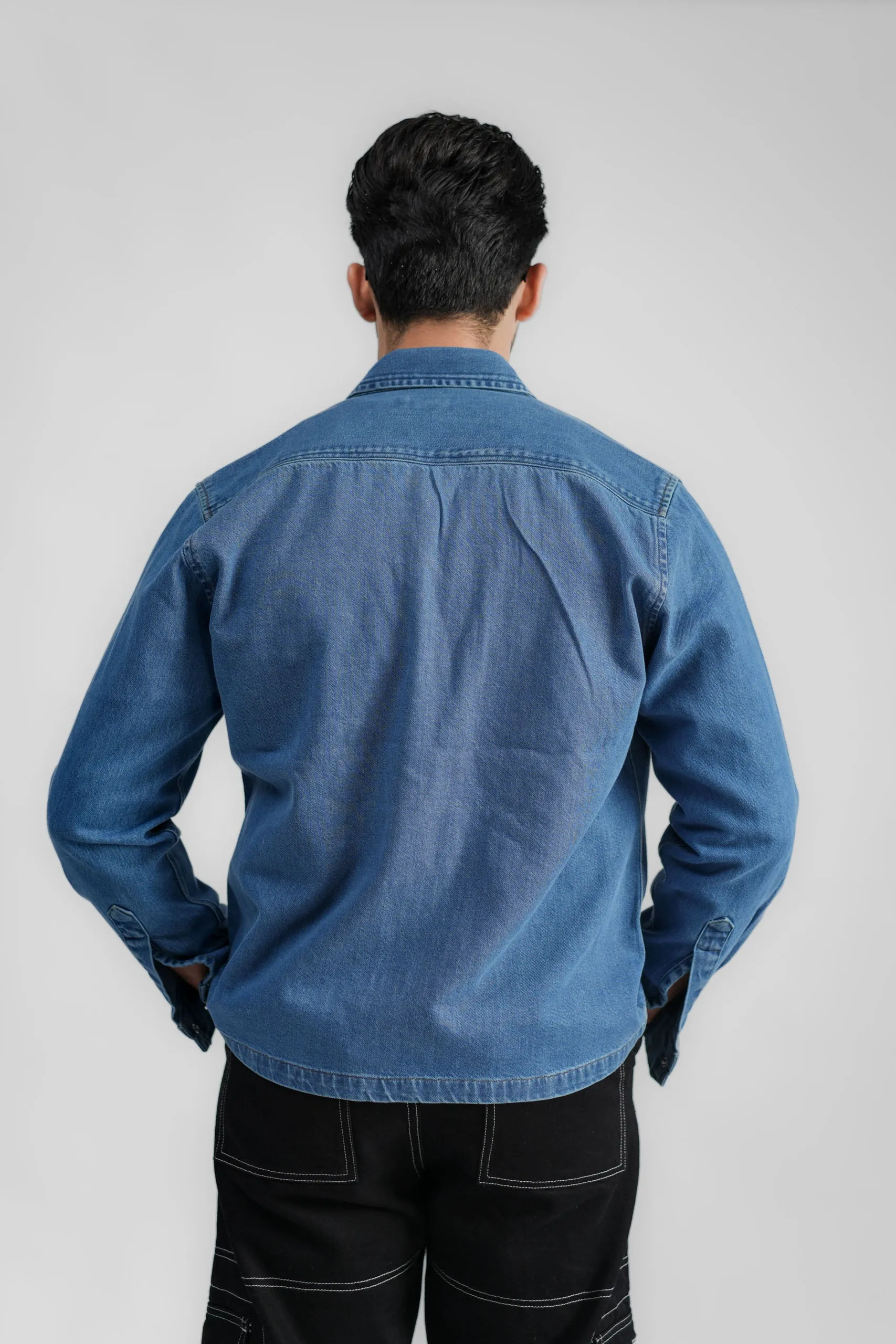 Cropped Denim Shirt DP Blue (DS04)