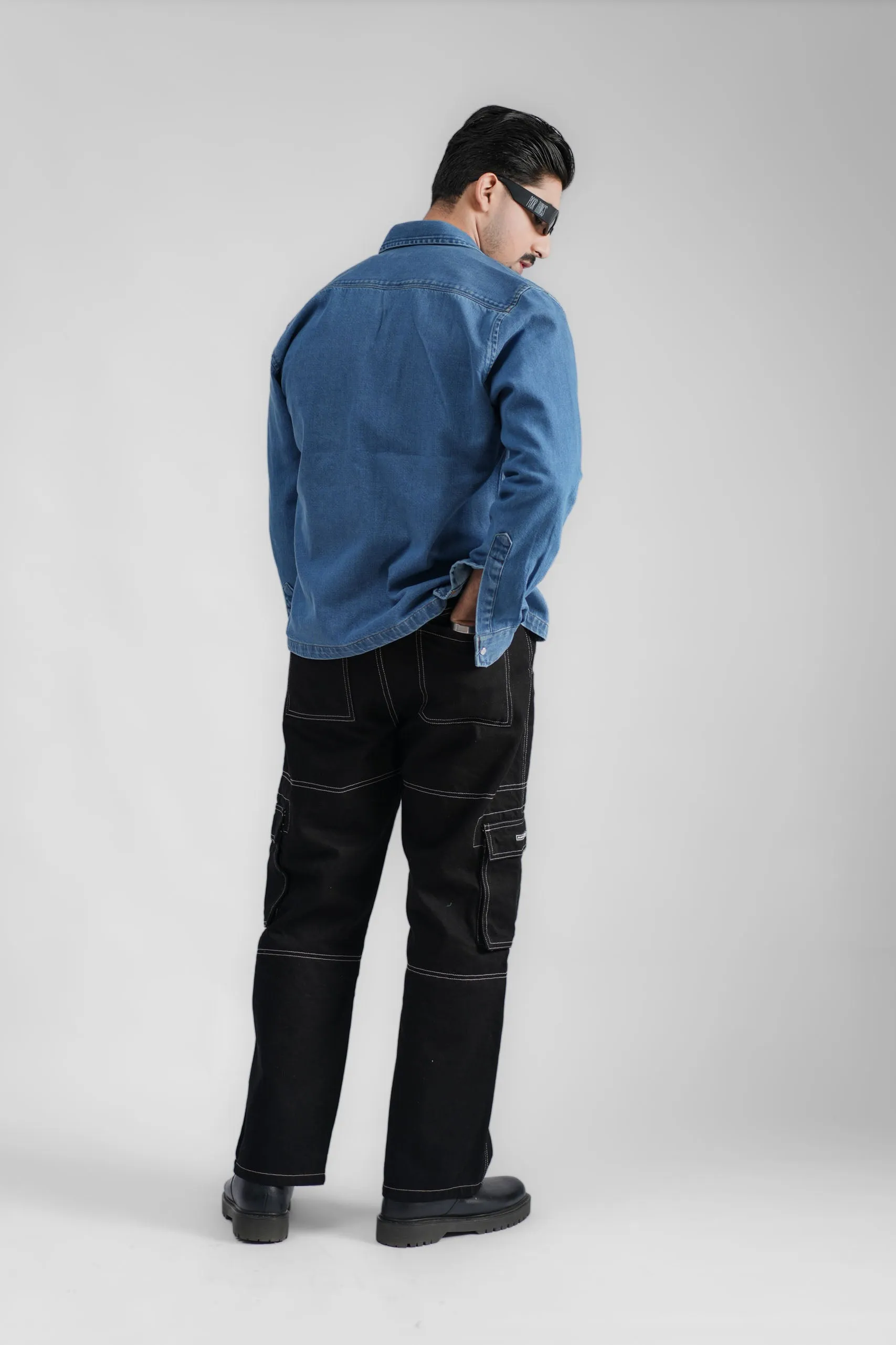 Cropped Denim Shirt DP Blue (DS04)