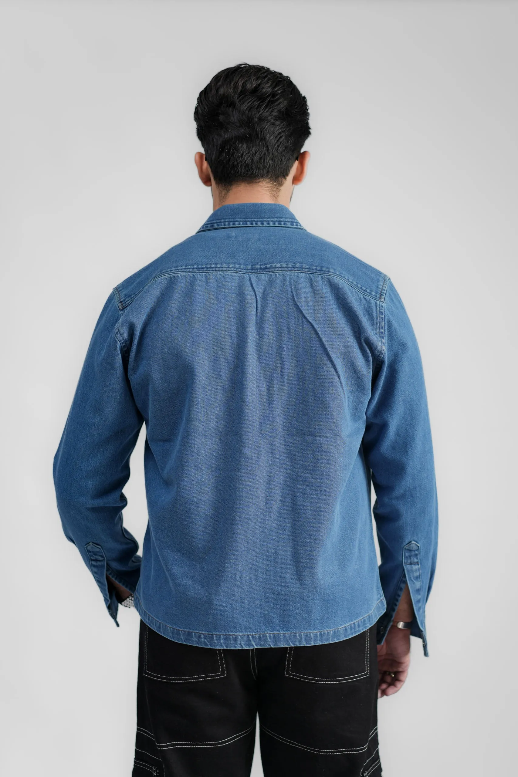 Cropped Denim Shirt DP Blue (DS04)