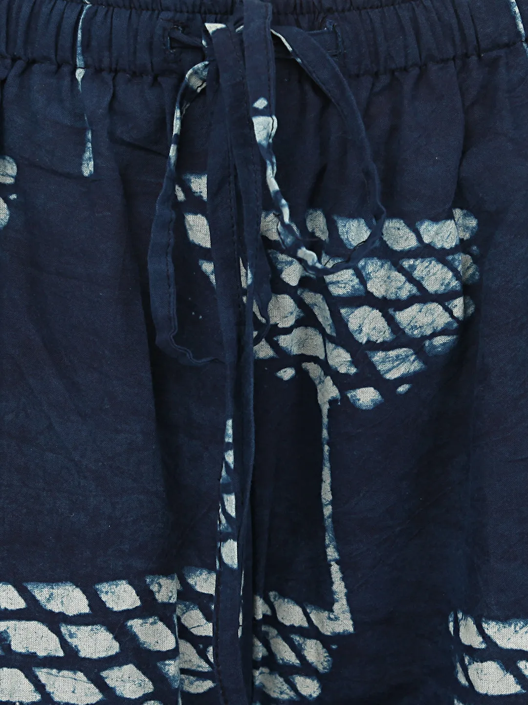 Darzaania Handblock Print Indigo Cotton Palazzo