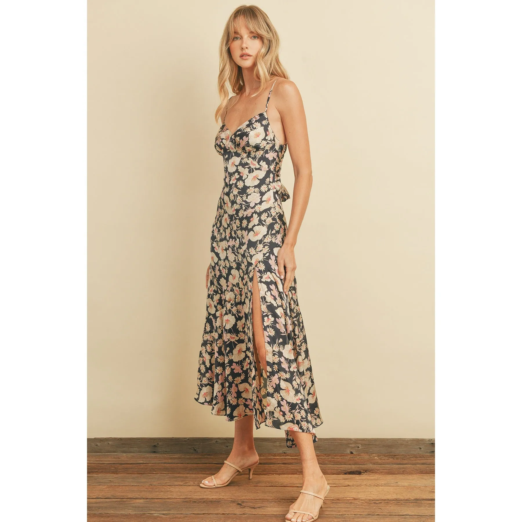 Dress Forum Indigo Mood Tie Back Slit Midi Dress - Final Sale