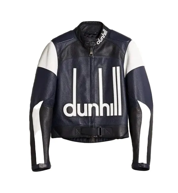 Dunhill Leather Jacket Motorcycle Causal Unisex Cowhide Leather
