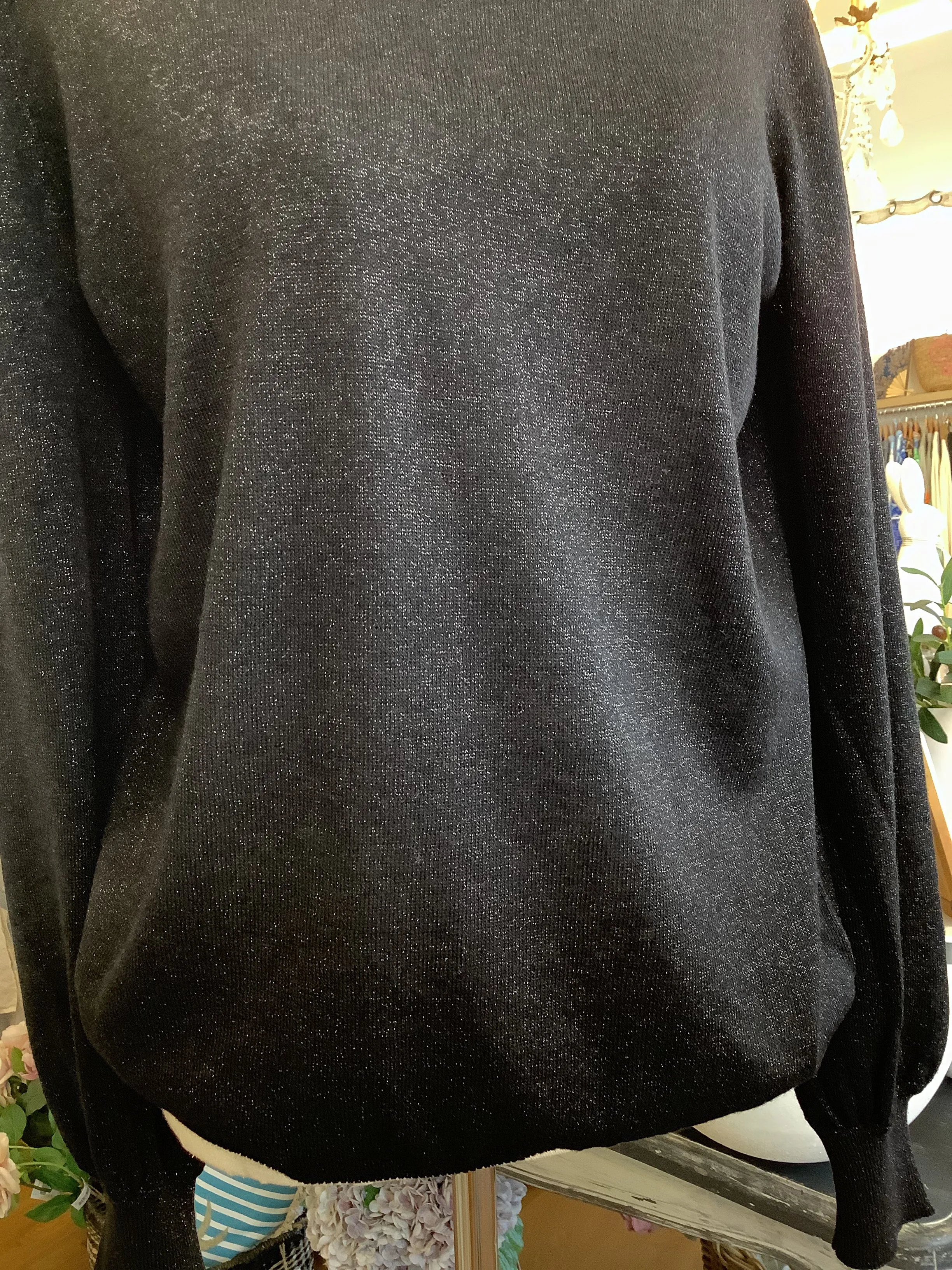Electra Knit Top - Black Metallic
