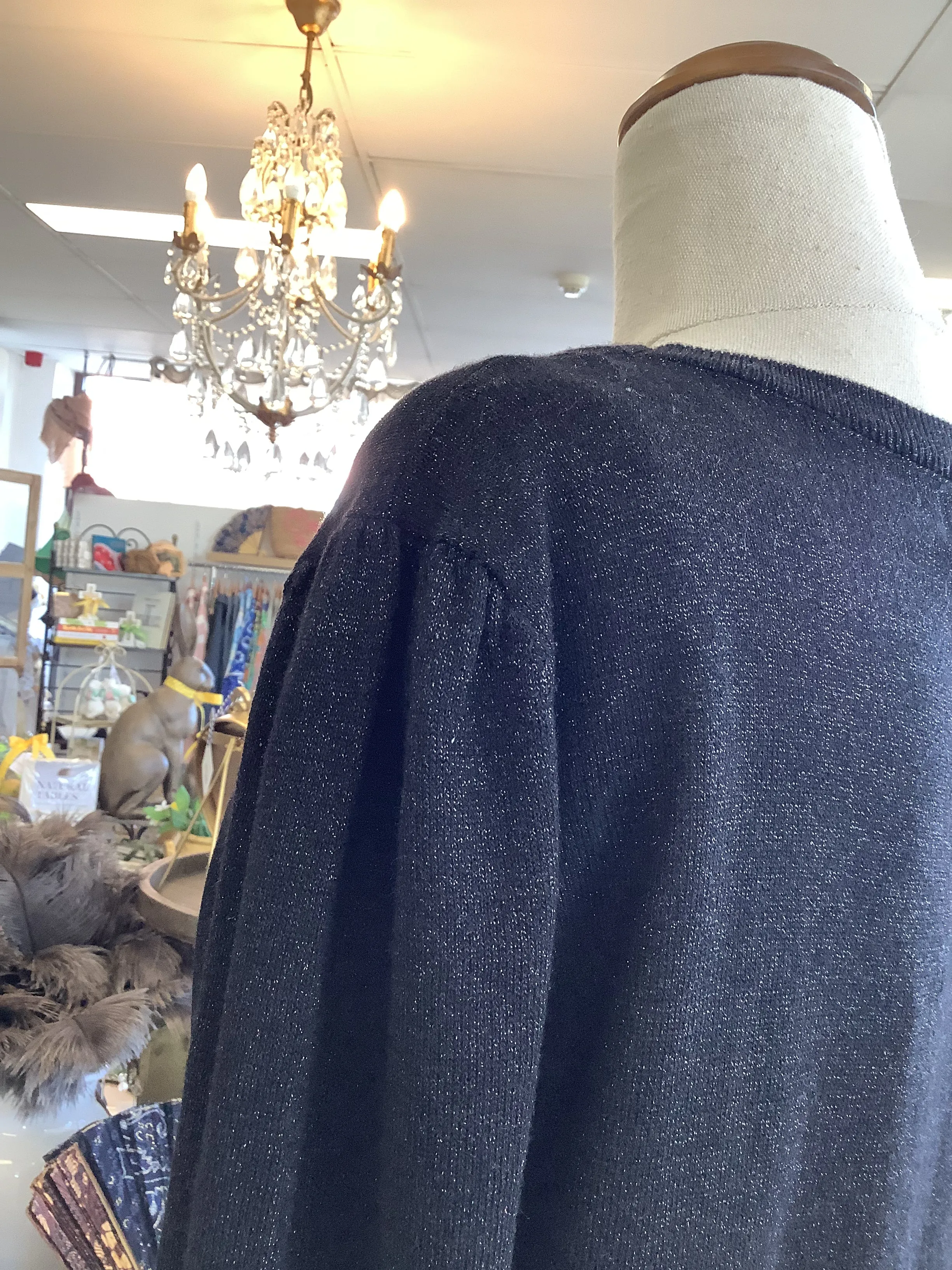 Electra Knit Top - Black Metallic