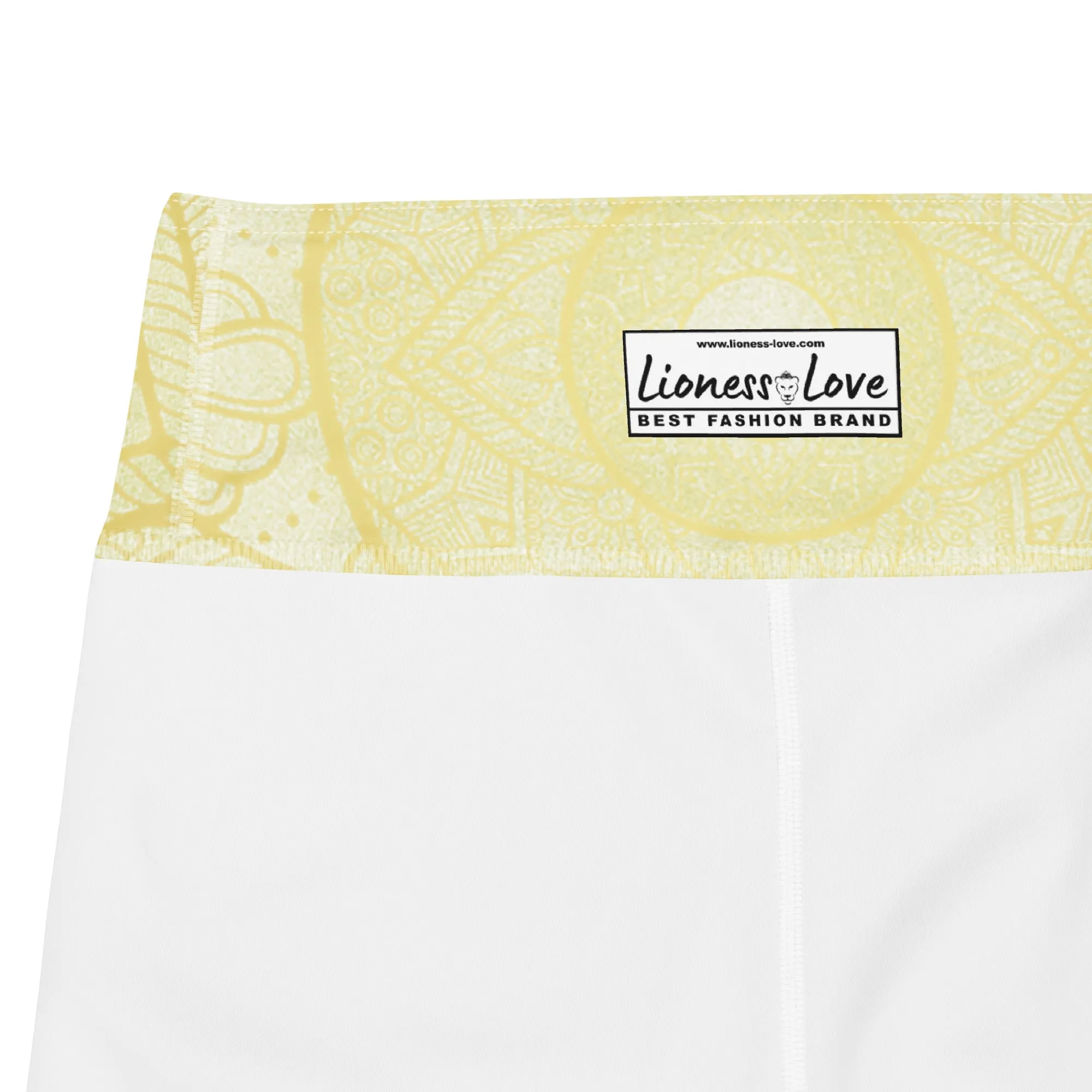 Elegant Gold Geometric Yoga Leggings, lioness-love
