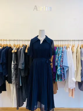 Elegant Navy collar dress