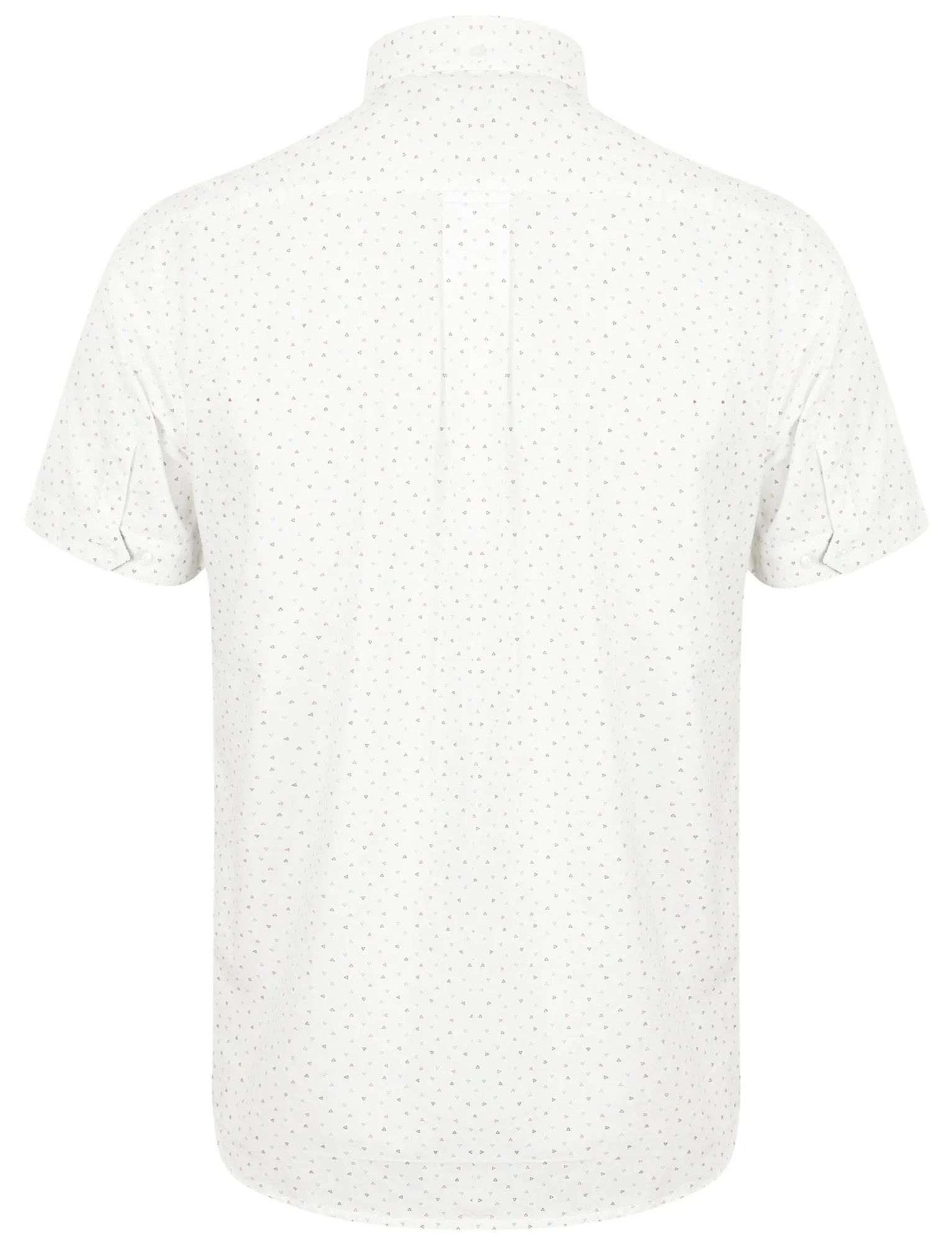 Fallbrook Triangle Print Short Sleeve Cotton Shirt In White - Tokyo Laundry