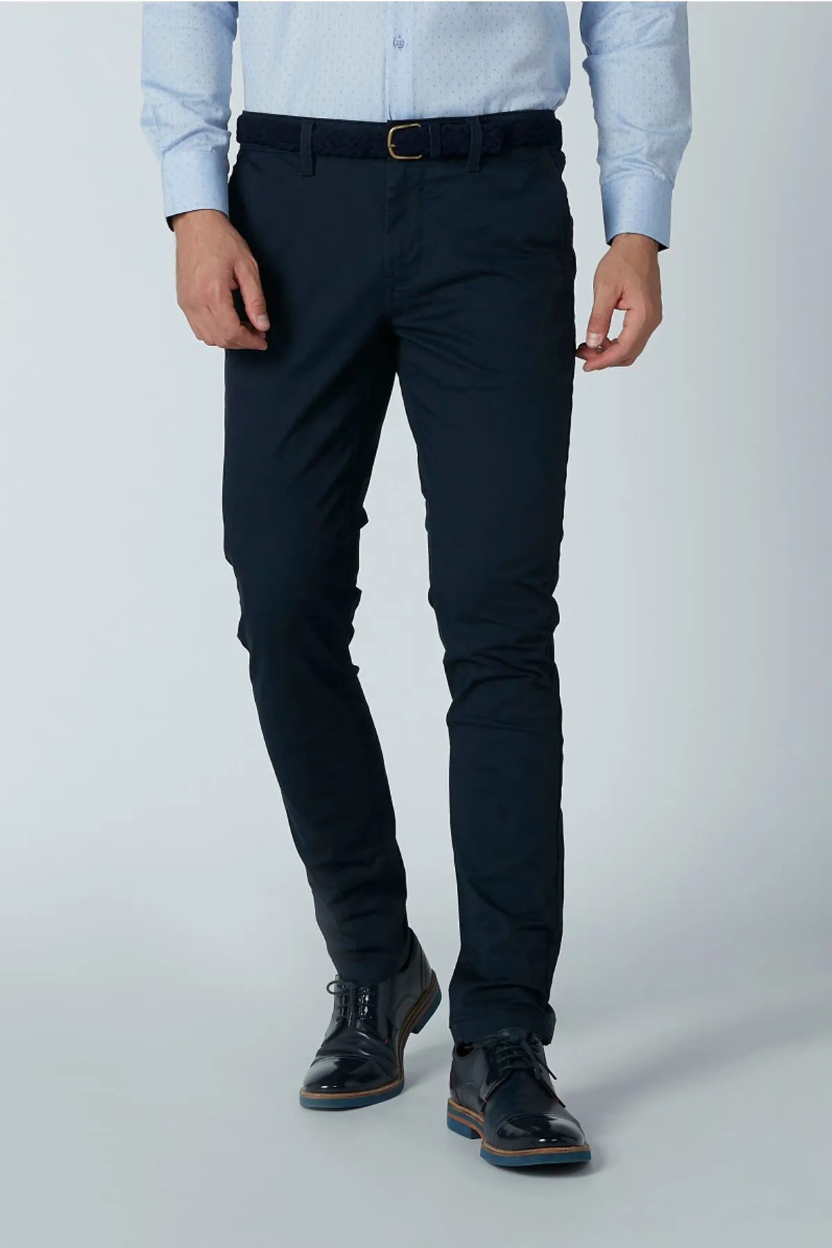 Full Length Plain Chinos with Pocket Detail and Belt Loops