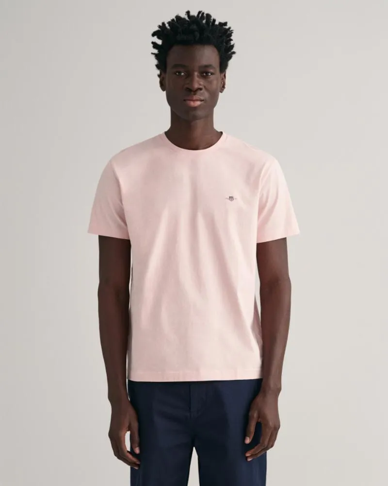 Gant Apparel Mens REG SHIELD SS T-SHIRT 670/FADED PINK