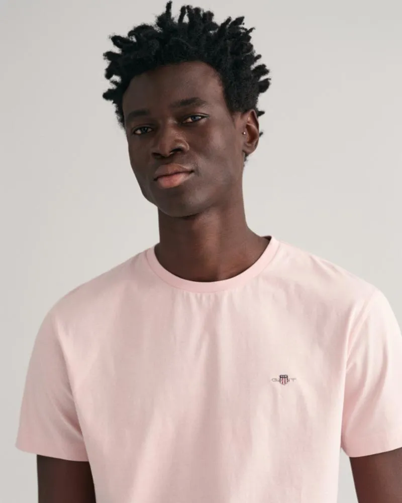 Gant Apparel Mens REG SHIELD SS T-SHIRT 670/FADED PINK
