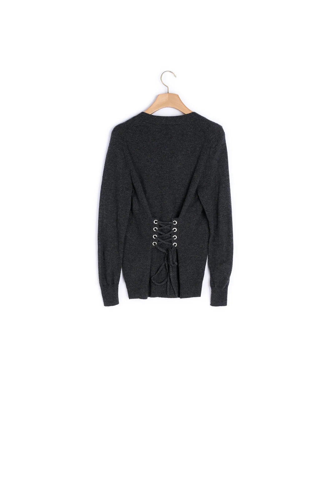 Gilet en laine et cachemire effet corset