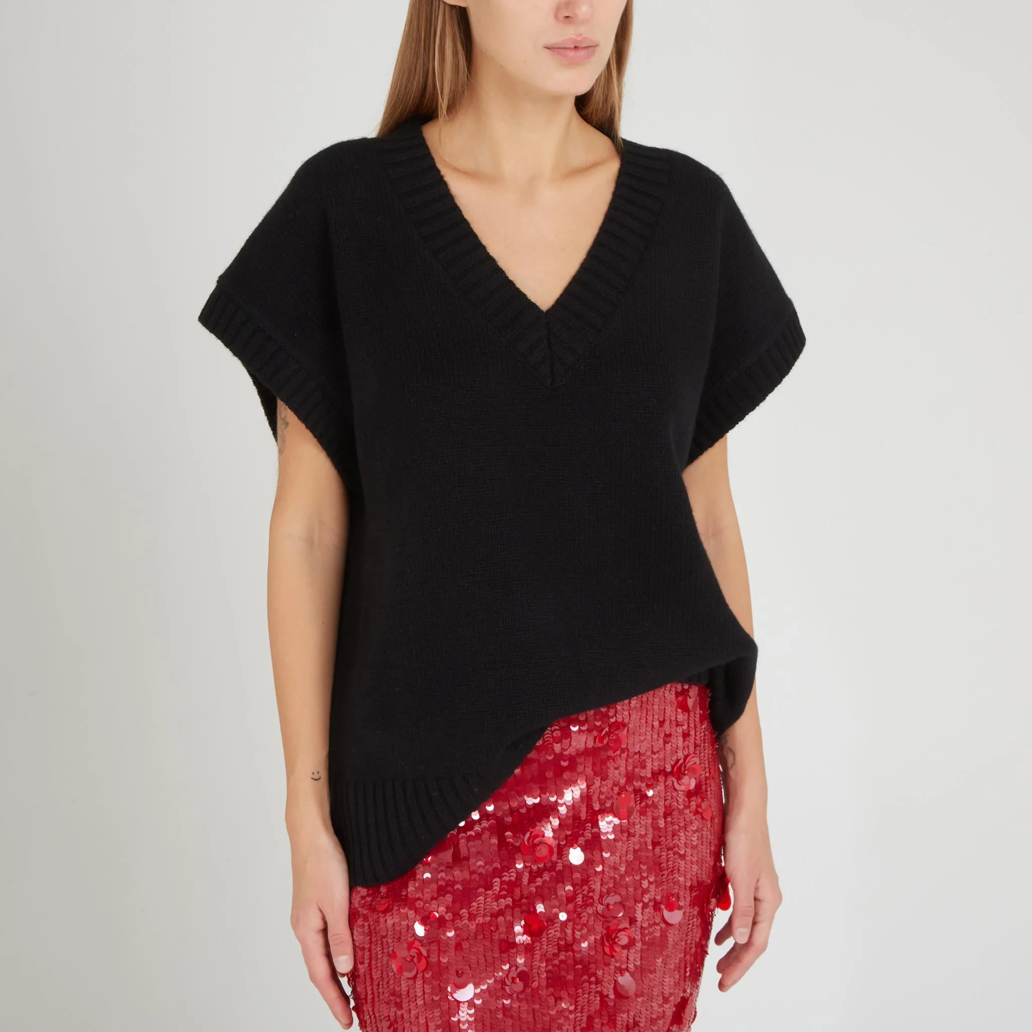 Gilet in lana nero