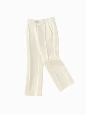 Girls' Toddler White Bow Tie Diamante Embellished Pants