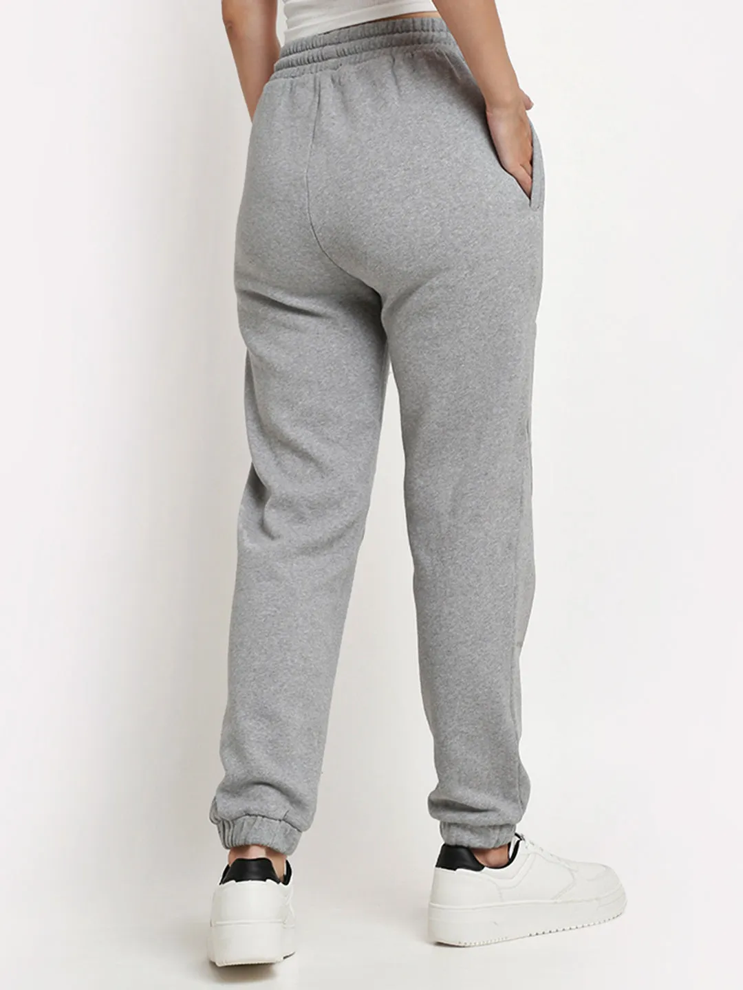 Grey Melange Zipper Utility Cargo Jogger