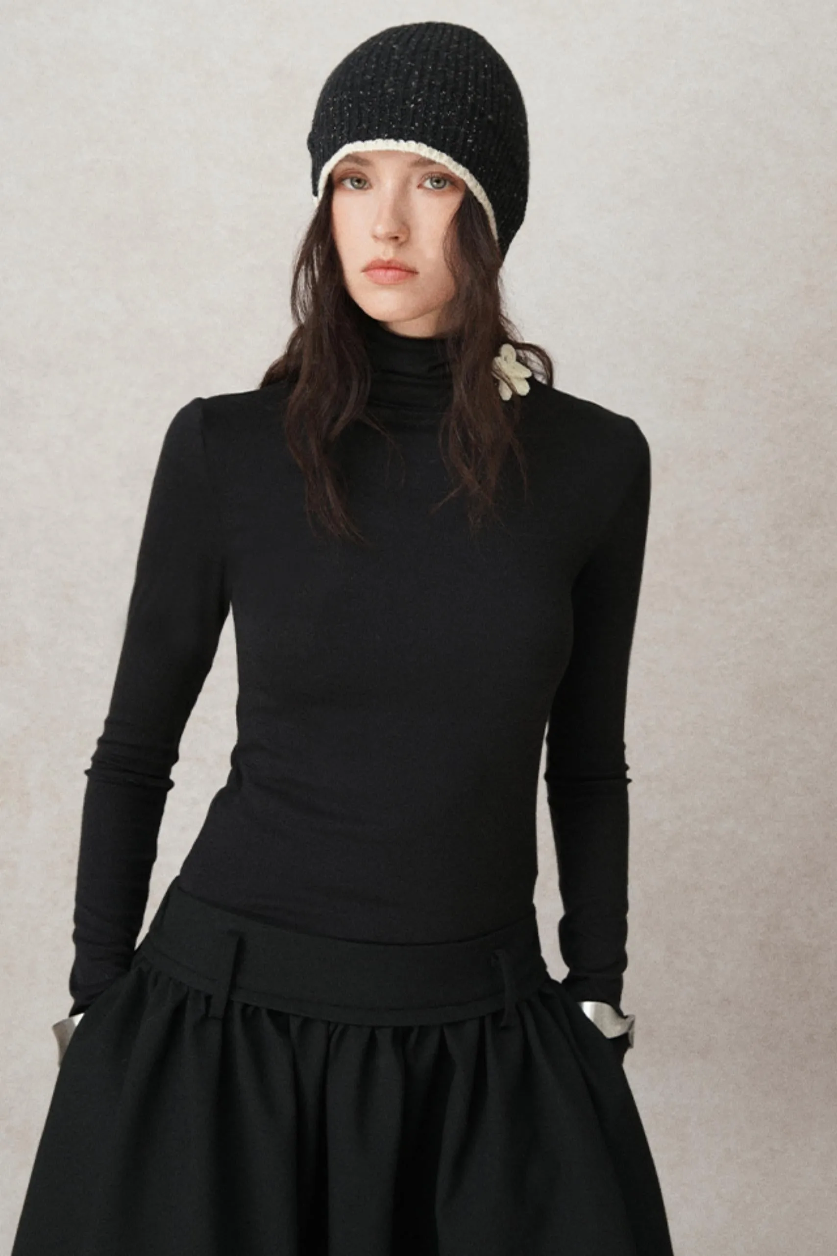 Handmade High-Neck Wool Base Layer Top