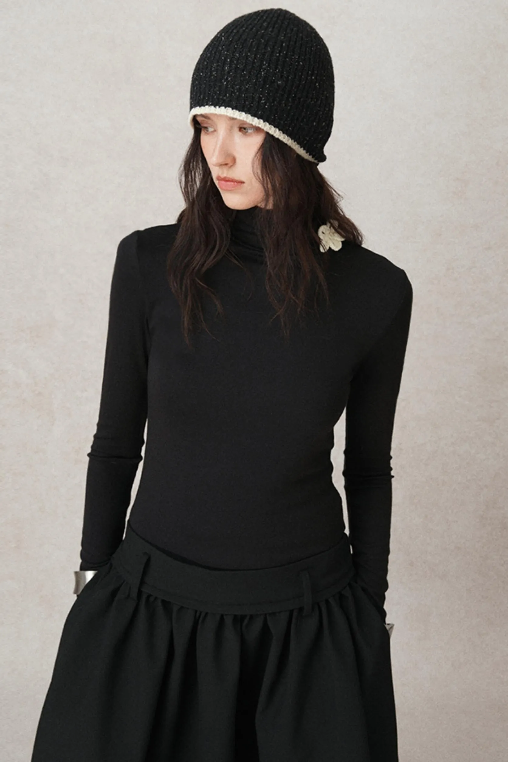 Handmade High-Neck Wool Base Layer Top