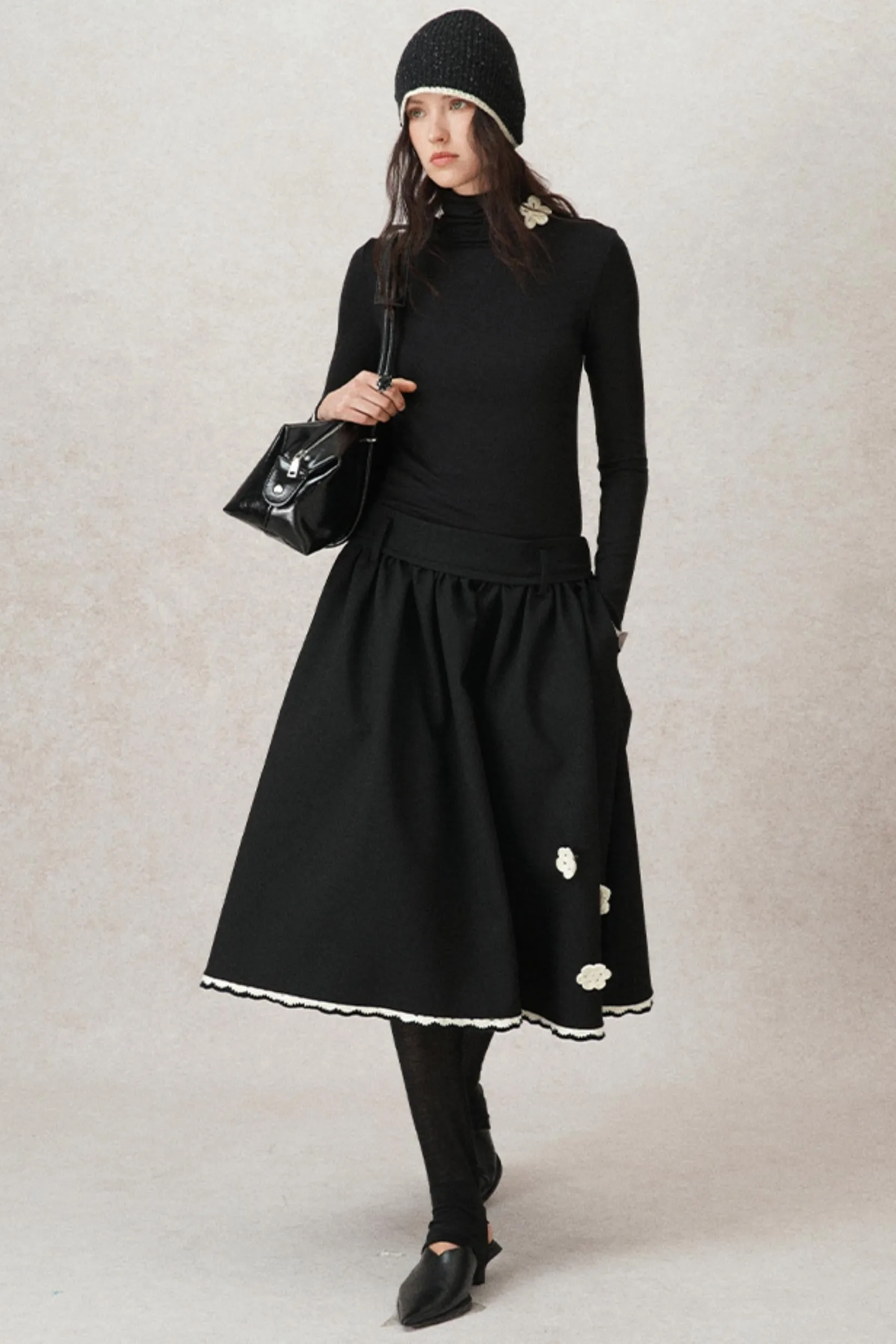 Handmade High-Neck Wool Base Layer Top