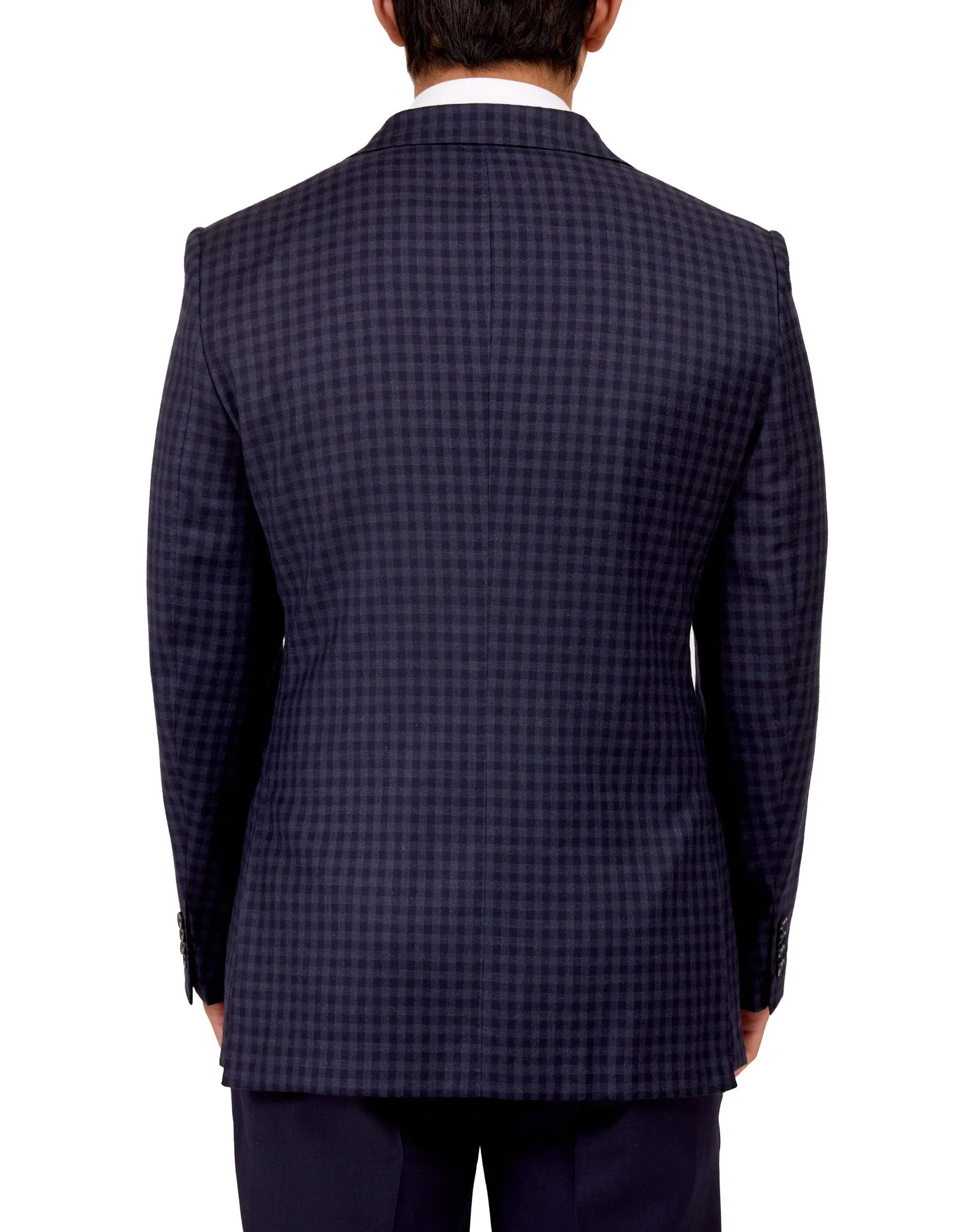 HENRY SARTORIAL X DORMEUIL Full Canvas Check Jacket NAVY MULTI REG