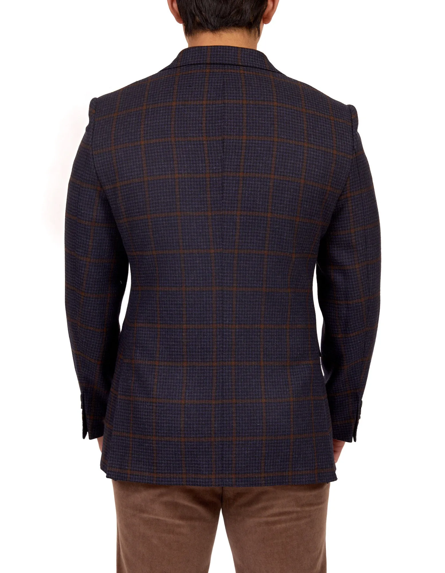 HENRY SARTORIAL X DORMEUIL Full Canvas Check Jacket NAVY REG