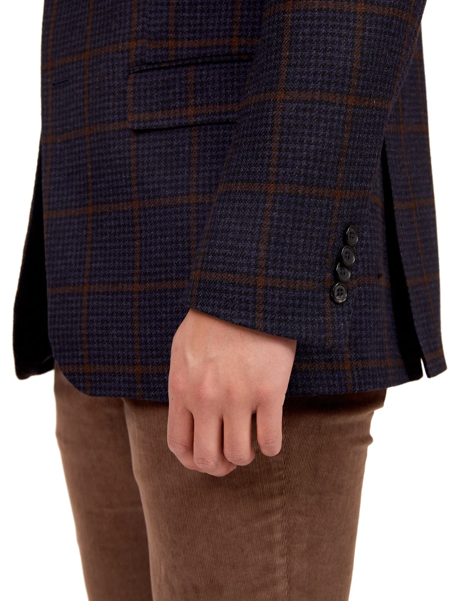 HENRY SARTORIAL X DORMEUIL Full Canvas Check Jacket NAVY REG