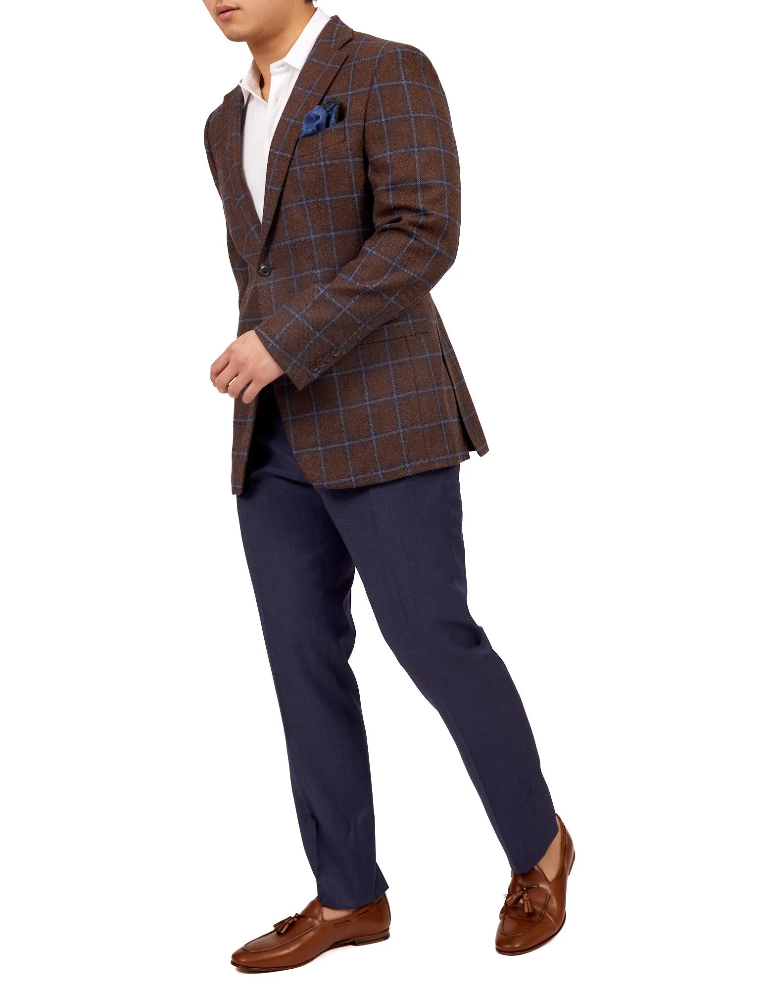 HENRY SARTORIAL X DORMEUIL Full Canvas Fancy Jacket BROWN REG