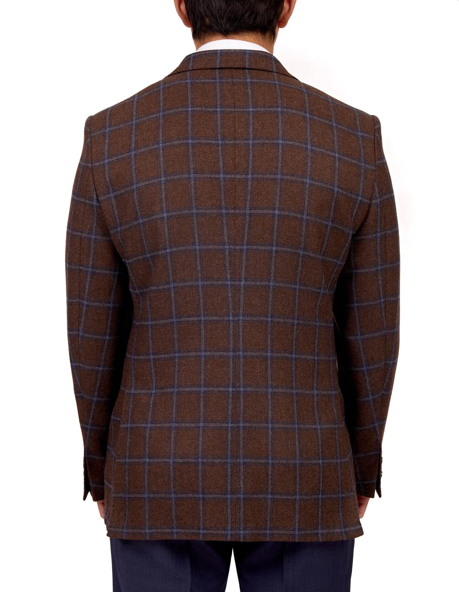 HENRY SARTORIAL X DORMEUIL Full Canvas Fancy Jacket BROWN REG