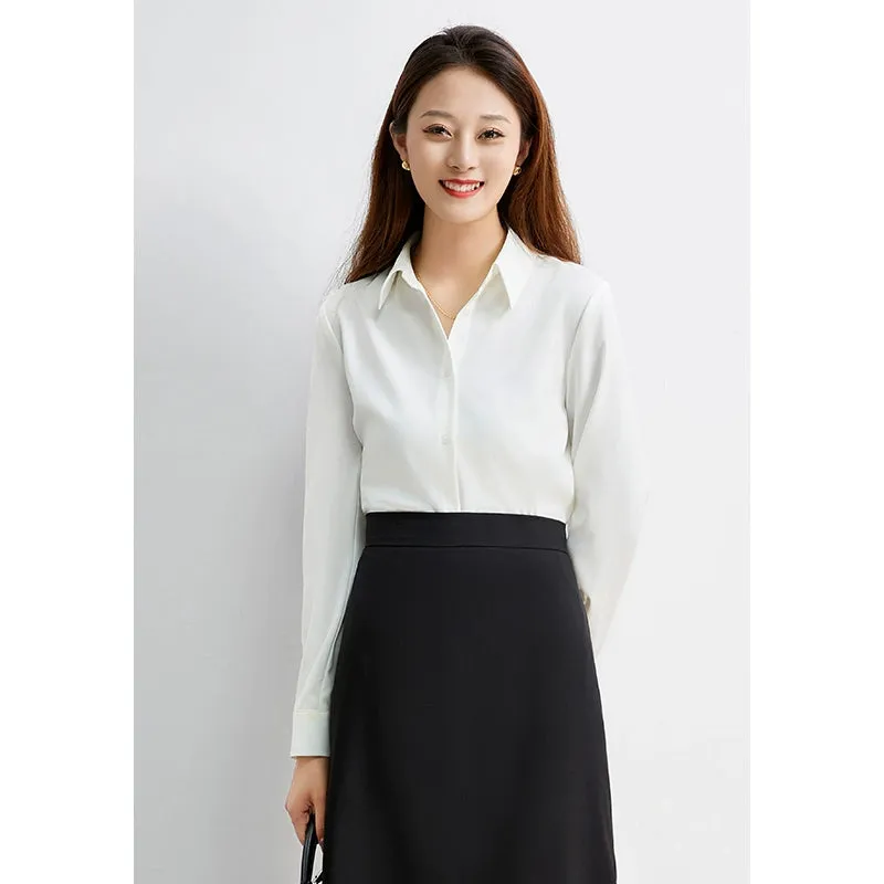High Waist A- line Long Skirt Women's Autumn Professional Skirt Black Working Wear Suit Skirt Interview Formal Wear Work Skirt