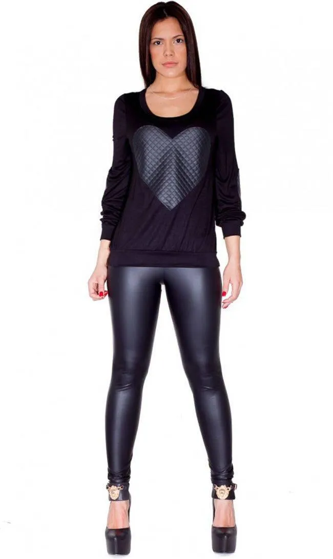 High Waisted Faux Leather PU Leggings in Black (Plus Sizes Available S-XXXL)