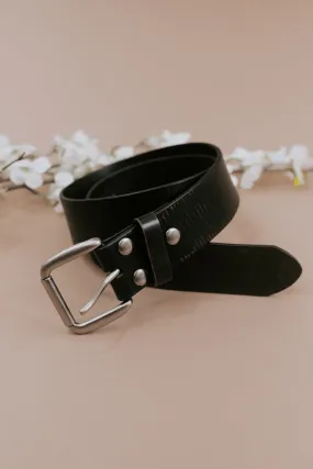 Hobo Leather Belt, Black Abrasive