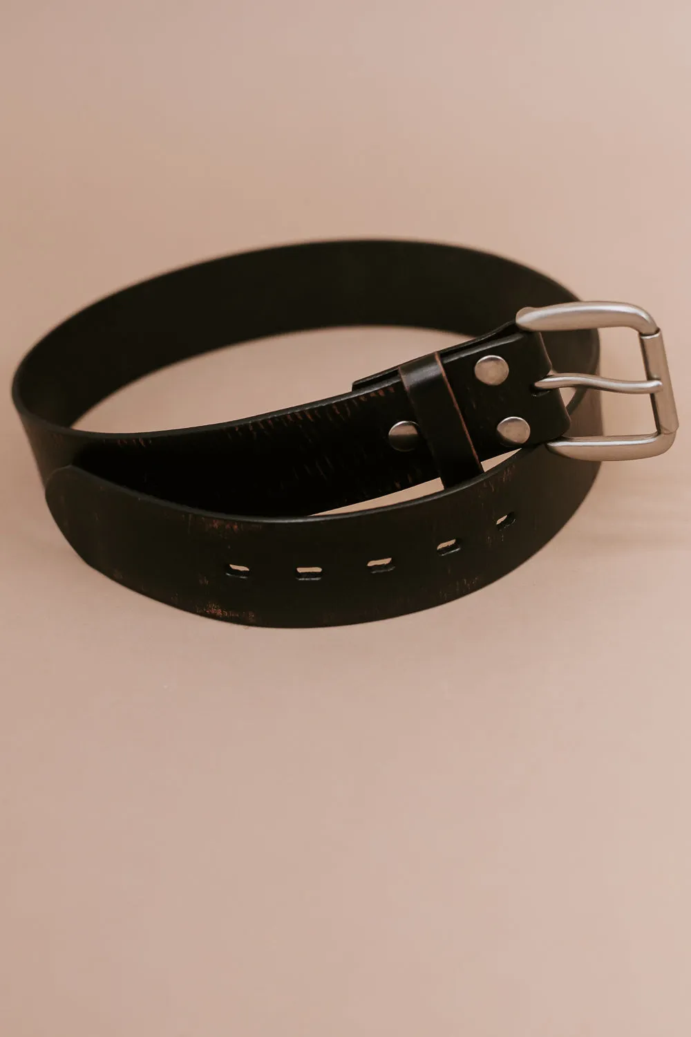 Hobo Leather Belt, Black Abrasive