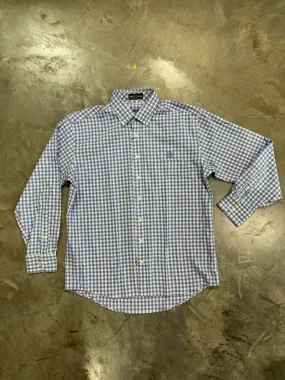 Home Bound Blue & White Gingham Cotton Check Button Down Shirt