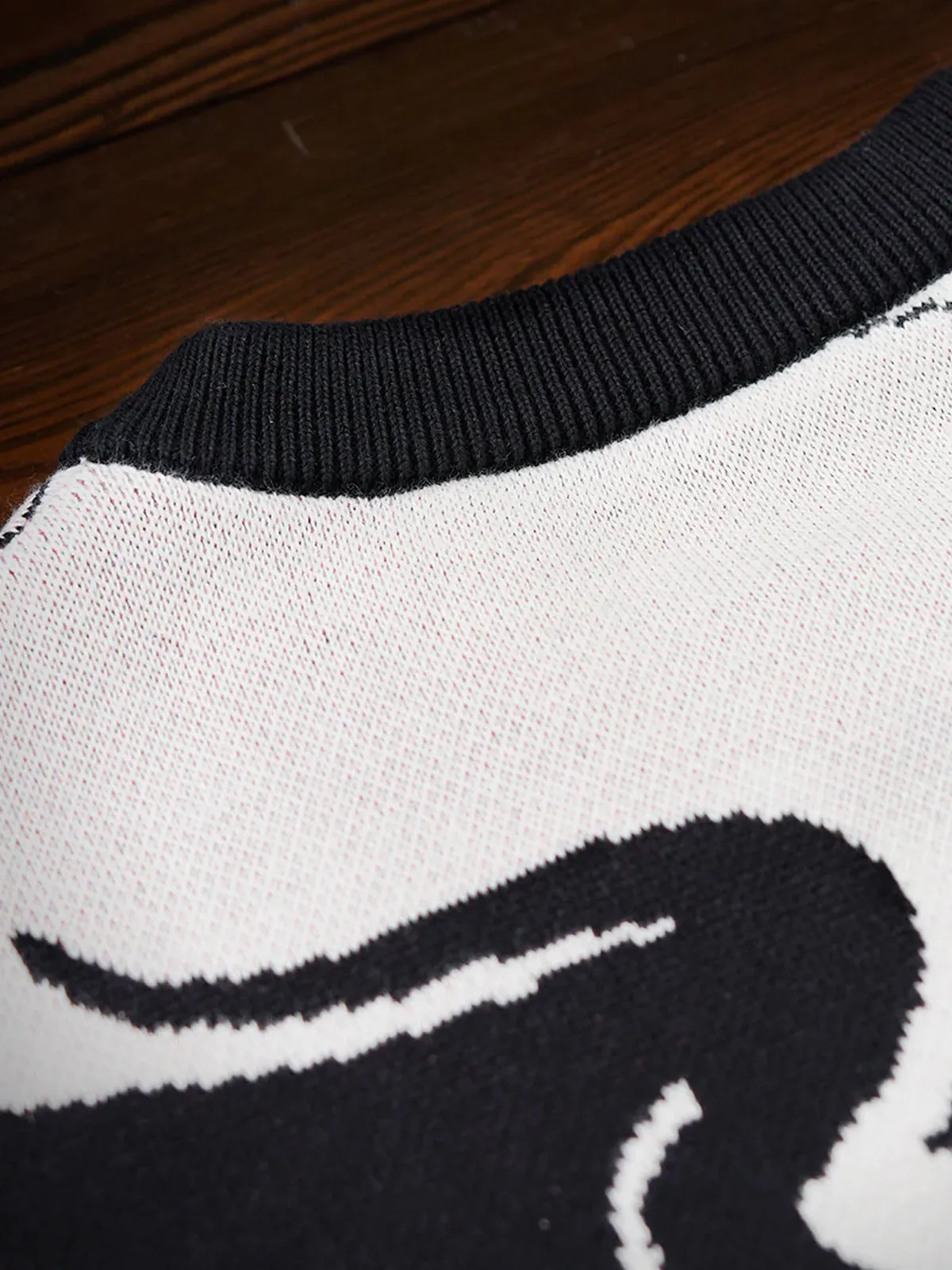 Intertwining Humans & Yokai Jacquard Knitted Sweater