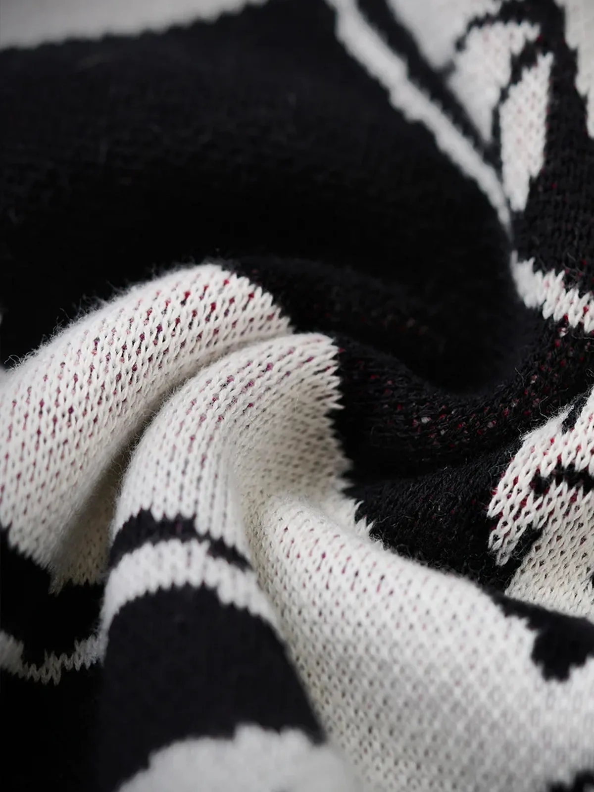 Intertwining Humans & Yokai Jacquard Knitted Sweater