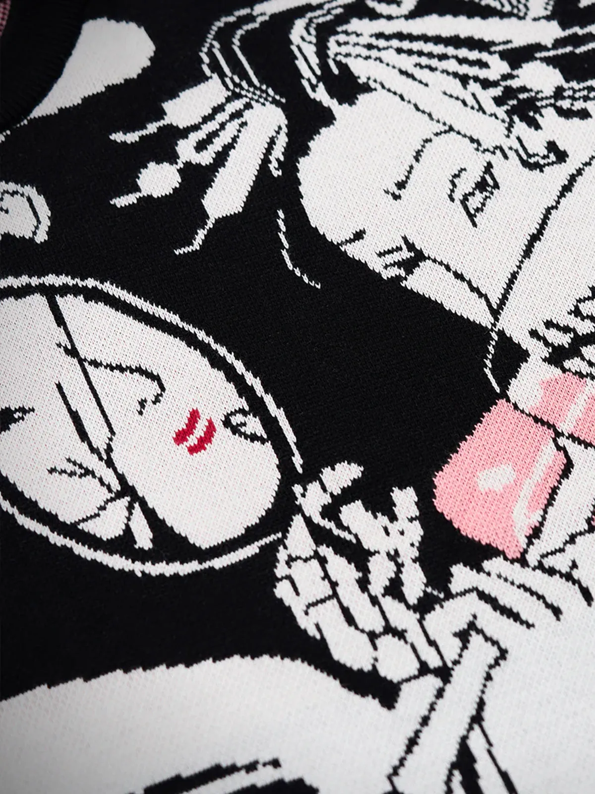 Intertwining Humans & Yokai Jacquard Knitted Sweater