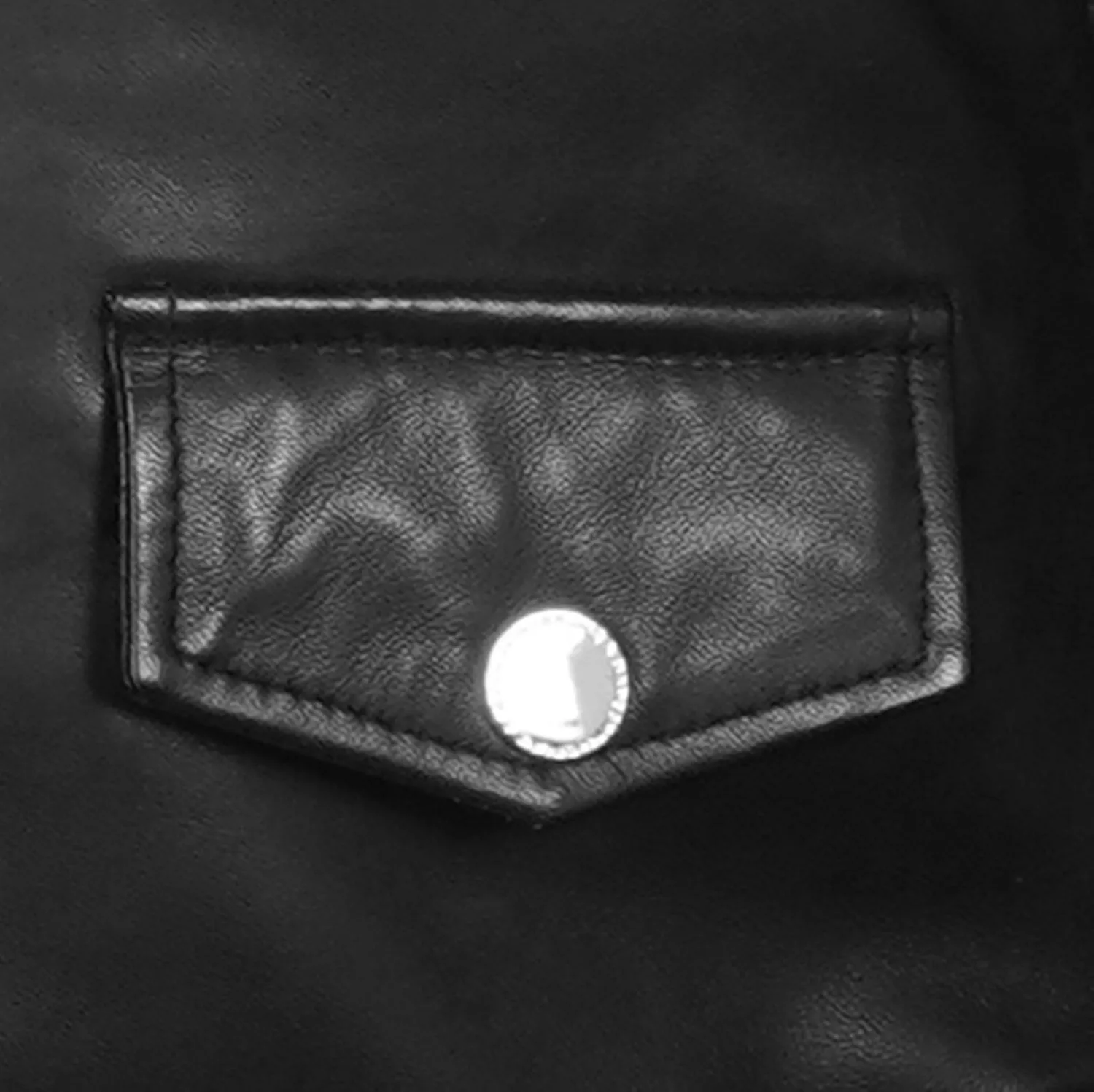 Italian Velvet Collar Black Genuine Leather Biker Jacket with Adjustable Waist Belt by Brune & Bareskin