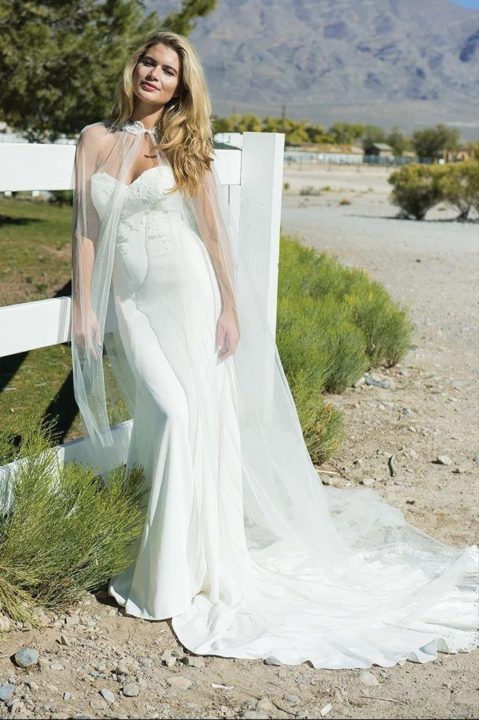 Ivory and Co Tulle Bridal Cape, Brides Wedding Dress Cloak, Patchouli