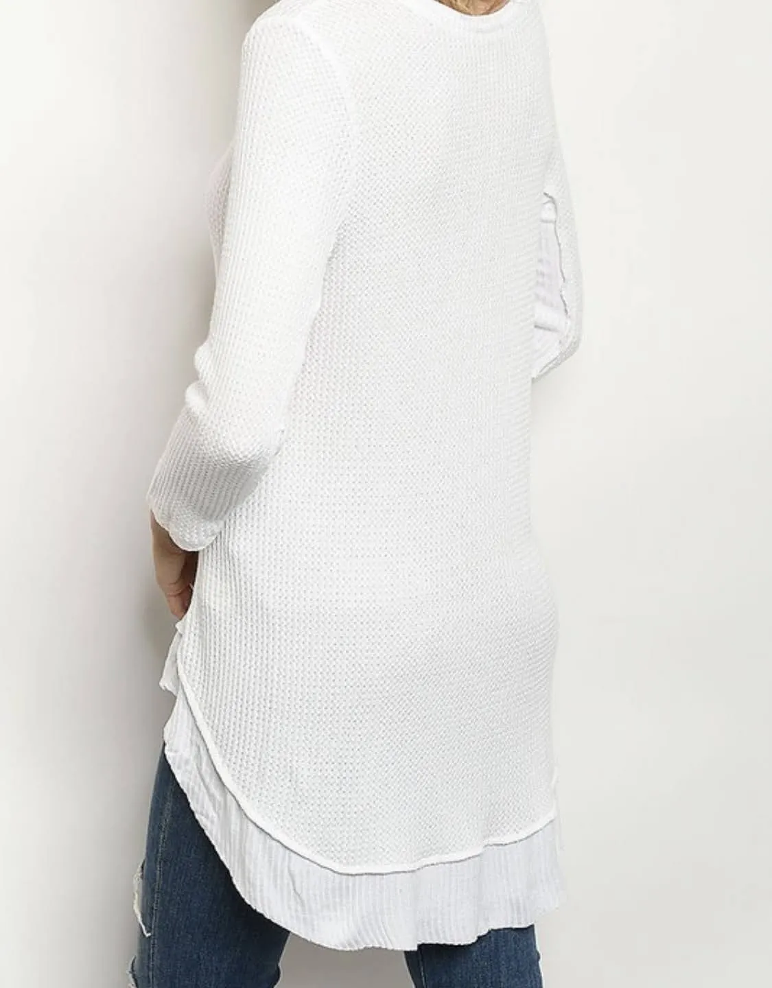 Ivory Thermal Rib Tunic Top