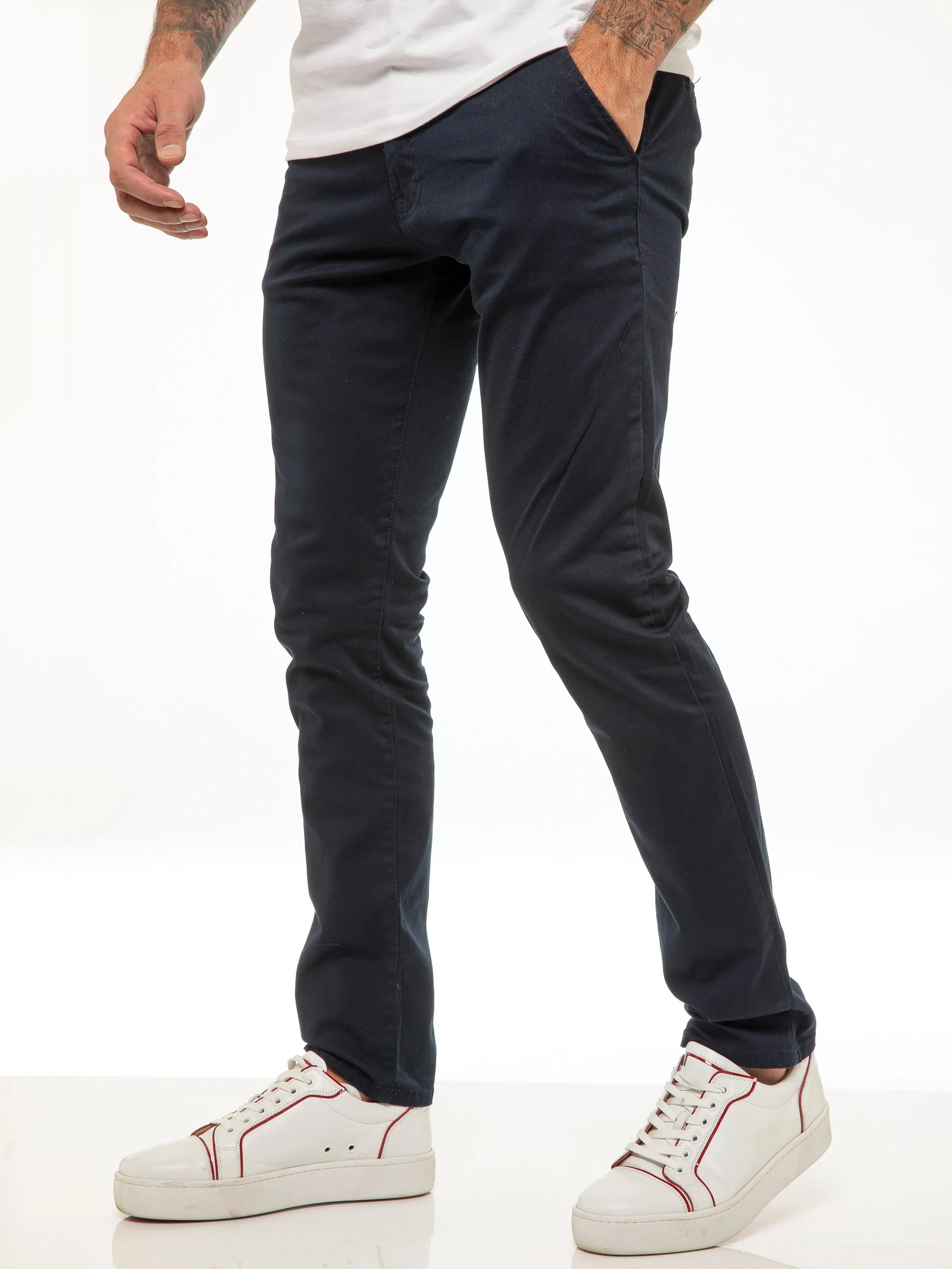 Kaiden Slim Stretch Trousers - Blue