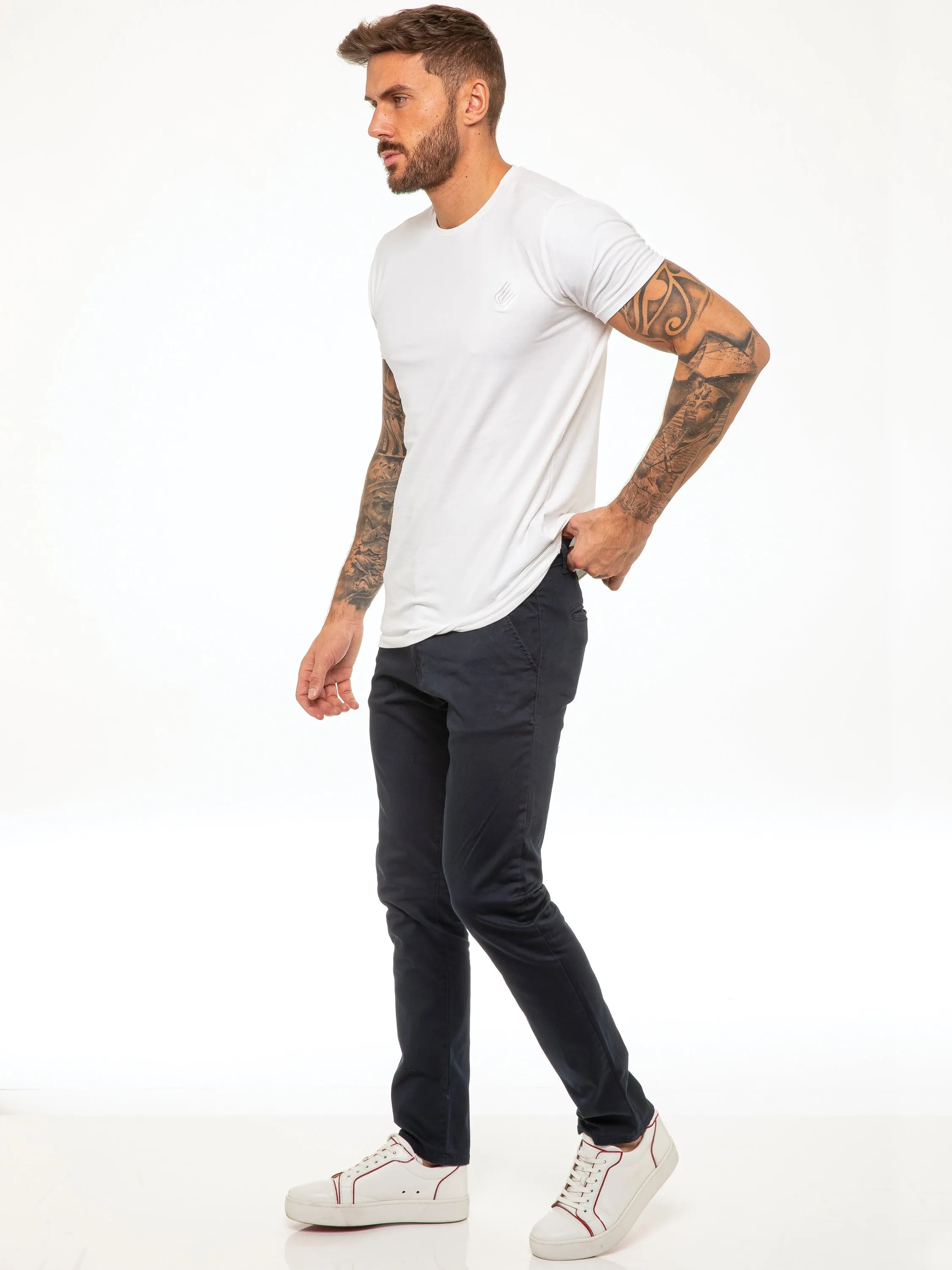 Kaiden Slim Stretch Trousers - Blue